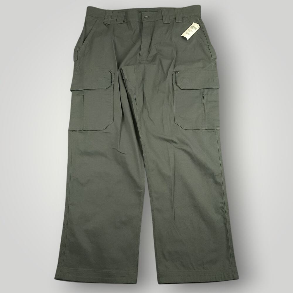 Duluth Trading Pants Mens 36x30 Baggy Flex Fire Hose Cargo Carpenter Canvas
